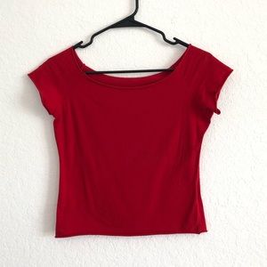 Brandy Melville across the shoulder red shirt